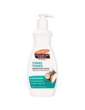 Benefits:

Visibly Firms & Tones skin with natural Cocoa Butter, Collagen, Elastin, Q10 & Vitamin E for a more toned and tightened appearance
48 hour moisture
Vegan Friendly - no animal ingredients or testing
Dermatologist Approved, Clinically proven results
Free of parabens, Phthalates
America's #1 Cocoa Butter brand
After 8 weeks 100% saw more visibly toned skin, 94% smoother, less dimpled skin, 90% Improvement to firmness & texture
Perfect for after weight loss, pregnancy or part of any skin wellness regimen

 
Visibly Firm & Tone skin with Palmer's Cocoa Butter Formula Firming Lotion, specially crafted with Cocoa Butter, Vitamin E plus Collagen, Elastin & Q10 to address loss of tightness, elasticity or dimpled appearance. Proudly made in U.S.A., Palmer's® has been a trusted brand for over 180 years, providing high-quality natural products that are passed down from generation to generation.  America's #1 Cocoa Butter brand Palmer's Cocoa Butter Formula uses the highest quality natural ingredients for superior moisturization head-to-toe.
*Independent in-use test, 52 subjects