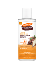 Benefits:

Silicone free, shine glaze serum
Tames frizz and smoothes down split ends
With marula oil to help seal and protect from dryness
Leaves hair shiny, soft and healthier-looking
Created for all curl patterns and textures
Silicone free
No parabens, phthalates, mineral oil, gluten or dyes
For healthier looking hair, use the entire Palmer's Cocoa Butter Formula Length Retention system
Committed to responsible sourcing

 
Palmer’s Cocoa Butter Formula® Length Retention system with Biotin, fully strengthens hair with powerhouse natural protectants that help block fragileness, brittleness, breakage and split ends, to help hair achieve its optimal length.
This light-weight, silicone free shine glaze serum, easily glides through hair to smooth down frizz and split ends with marula oil to help seal and protect from dryness. Leaves hair shiny, soft and healthier looking