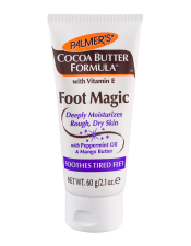 Benefits:

Soften and smooth even the roughest, driest feet
Peppermint Oil revitalizes sore, tired feet

 
Palmer's Cocoa Butter Formula Foot Magic, made with pure Cocoa Butter, enriched with Vitamin E and other natural emollients, provides a deep penetrating treatment for the feet.  This unqiue formulation moisturizes, softens and smoothes even the roughest, driest skin.  The addition of Peppermint Oil revitalizes sore, tired feet.