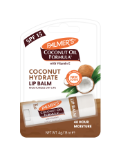 Benefits:

SPF 15 protects lips
Rich, creamy coconut formula keeps lips soft, smooth and hydrated
24 hour moisture
No animal ingredients or testing
Free of parabens, phthalates, mineral oil, gluten or dyes
Fair Trade Certified Organic Extra Virgin Coconut Oil
Contains ethically & sustainably sourced ingredients

 
Palmer's Coconut Oil SPF 15 Lip Balm is a decadently creamy lip balm that keeps lips hydrated all day long and protects against chapping, cracking and environmental damage from the sun or wind.
Due to state legislation, this item can no longer be sold or shipped to Hawaii