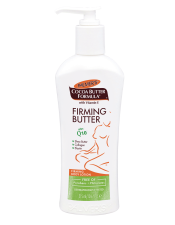 Benefits:

Firming butter helps tighten and tone skin
Combines Cocoa & Shea Butters, Vitamin E, Collagen, Elastin, Ginseng and Co Q 10 to soften skin and improve skin's texture
Use anytime, even after weight loss, to revitalize skin
Moisturizes for 24 hours
Free of parabens and phthalates
Dermatologist tested

 
Palmer's Cocoa Butter Formula Firming Butter, a unique formula that is specifically designed to help visibly restore your body, especially after pregnancy or weight loss. The unique combination of Cocoa Butter, Collagen, Elastin and Shea Butter firms and tones while helping to visibly improve skin's texture.  In addition, Ginseng and Vitamin E help soften and relieve stressed skin.  Co Enzyme Q10 is an antioxidant that helps smooth and revitalize skin.