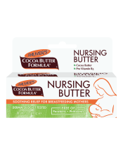 Benefits:

Soothing nipple cream with Cocoa Butter, Petrolatum and Pro-Vitamin B5
Helps soothe sore cracked nipples associated with breastfeeding
May also be used to moisturize and condition nipple prior to breast feeding
Free of parabens and phthalates
Dermatologist tested

 
Palmer's Cocoa Butter Formula Nursing Butter, an easy-to-apply combination of pure Cocoa Butter and (Panthenol) Pro-Vitamin B5 in a soothing emollient base, helps relieve sore, cracked nipples associated with breastfeeding. Also may be used pre-natally to condition nipples for breast feeding. Dermatologically Tested.